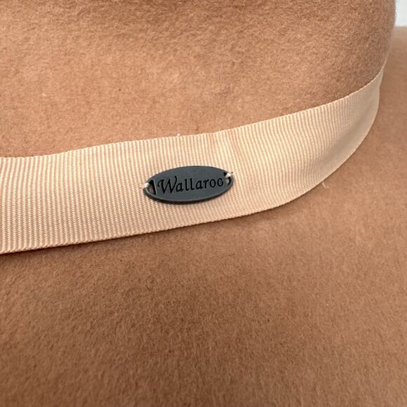 Wallaroo Hat Company Catriona Wide Brim Wool Fedora Tan Beige Felt - Picture 5 of 8